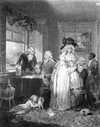 „Owoce wczesnego przemysłu i gospodarki”, sztychowane przez Williama Warda (1766-1826), 1789